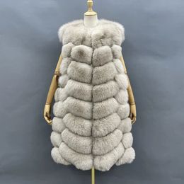 Vrouwen Bont Faux MISSJANEFUR Echt Vest Vrouwen Lange Mode Warme Mouwloze Jas Plus Size Gilet Winter Vrouwelijke Bovenkleding 231118