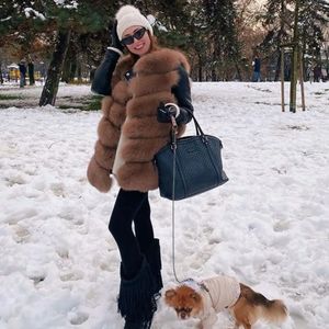 Femmes fourrure fausse MISSJANEFUR réel Gilet femmes mode luxe hiver peluche Gilet Gilet personnalisé xxxxxl 231118