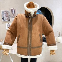 Vestes en fausse fourrure pour femmes, vêtements Design de Niche, intégration d'automne, épais, ample, fin, polyvalent, en peluche d'agneau, 2023