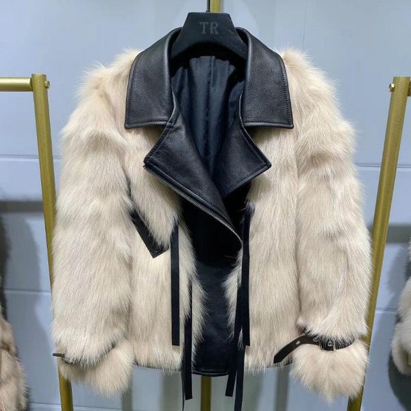 OFTBUY – manteau en fausse fourrure pour femme, veste d'hiver en cuir véritable naturel, vêtements d'extérieur, épais et chaud, 2021