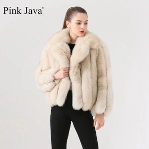 Femmes fourrure fausse rose java 19022 arrivée réel manteau de fourrure véritable veste femmes hiver cuir épais 231116