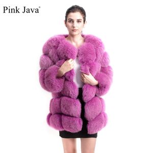 Femmes fourrure fausse rose java 8078 femmes hiver réel manteau de fourrure manches longues veste naturelle vêtements de luxe mode 231114