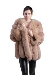 Piel sintética de mujer QIUCHEN PJ8128 llegada mujer abrigo de piel real de invierno chaqueta grande de manga larga moda para chicas 231108