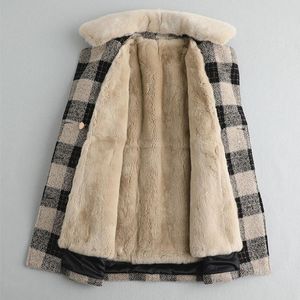 Manteau en fausse fourrure pour femmes Veste d'hiver en laine naturelle pour femmes Manteaux en laine d'alpaga pour femmes MY4361