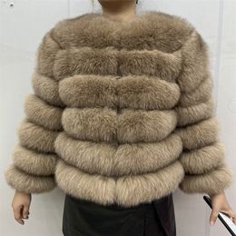 Femmes fourrure fausse fourrure véritable manteau femmes hiver épais veste courte en gros véritable manche 220928