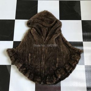 Fausse fourrure pour femmes SJ467 classique mexique brésil russie Design haut tendance qualité tricoté vison pardessus Poncho avec capuche