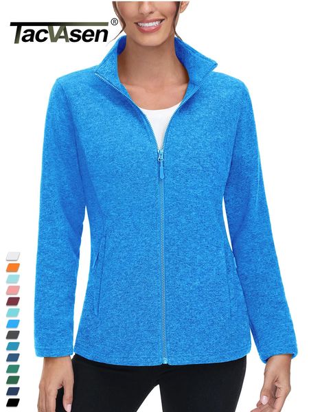 Femmes fourrure fausse TACVASEN printemps automne léger polaire vestes sport chaud sweats thermique décontracté col roulé pull manteaux hauts 231108