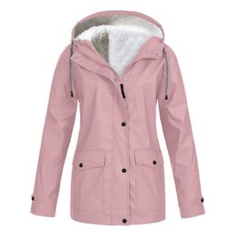 Manteau épais en fausse fourrure pour femmes, mode automne-hiver, veste d'extérieur en velours, coupe-vent imperméable à capuche d'alpinisme 231205