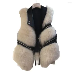 Gilet en fausse fourrure pour femmes, manteau à revers sans manches avec boucle, Slim Fit Teddy 2024, veste une pièce en peluche de rue