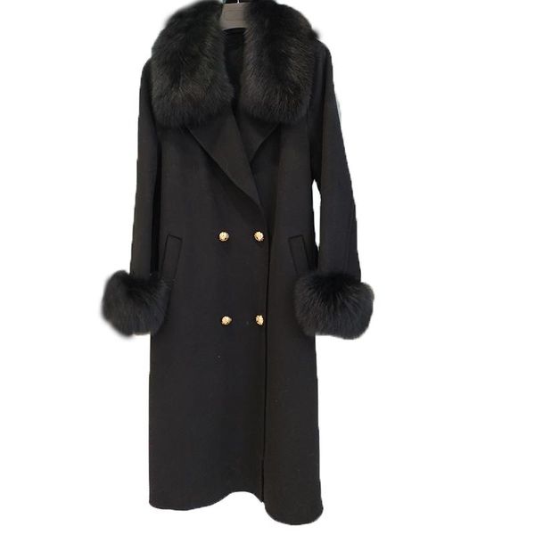 Femmes Fourrure Faux Vêtements D'hiver Femme Mouton Manteaux Et Vestes Femmes Trench-Coat En Laine Avec Col Femme Automne De Luxe VêtementsFemmes