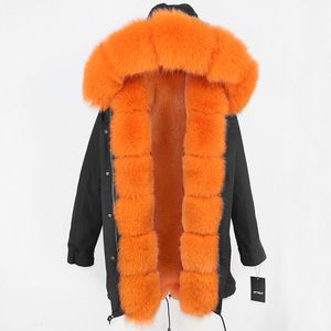 Veste d'hiver en fausse fourrure pour femme, manteau décontracté, Parka longue, col naturel, épais et chaud, marque de luxe détachable, 220926