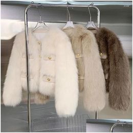 Frauen Pelz Faux Frauen Koreanische Kurze Jacken Vintage Schlank Imitieren Pelze Mäntel Warme Mode Herbst Winter Jaqueta Frauen Luxus Pelzigen Oteet