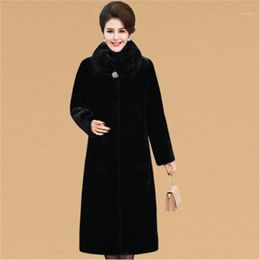 Femmes fourrure Faux femmes hiver vison manteau mode haute qualité naturel grande taille femmes vêtements épais chaud long véritable manteaux