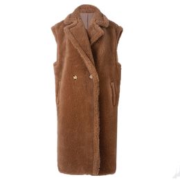 Femmes s Fourrure Faux YOLOAgain Rose Long Teddy Bear Veste Manteau Hiver Épais Chaud Surdimensionné Chunky Survêtement Pardessus Véritable Agneau Gilet 220926