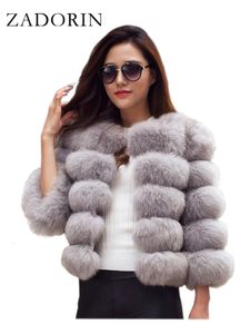 Dames bont faux zadorin s5xl mink lagen herfst winter pluizige zwarte jas elegante dikke warme jassen voor tops 230107