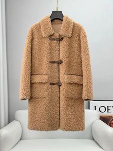Manteau de fourrure pour femmes, 2023, coupe d'agneau et de mouton intégré, polaire pour femmes, ample et amincissant