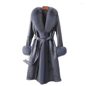 Fourrure pour femmes haut de gamme imiter la peau cheveux un corps manteau mi-long hiver Imitatel femme mode veste