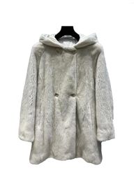 Veste à capuche en fourrure de vison pour femmes, mode avancée, Simple, confortable, polyvalente, automne et hiver 2024, 1220
