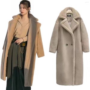 Jaqueta de pele feminina inverno estilo inglês moda casacos de cordeiro falso 2023 de alta qualidade feminino solto engrossar roupas quentes sobretudo