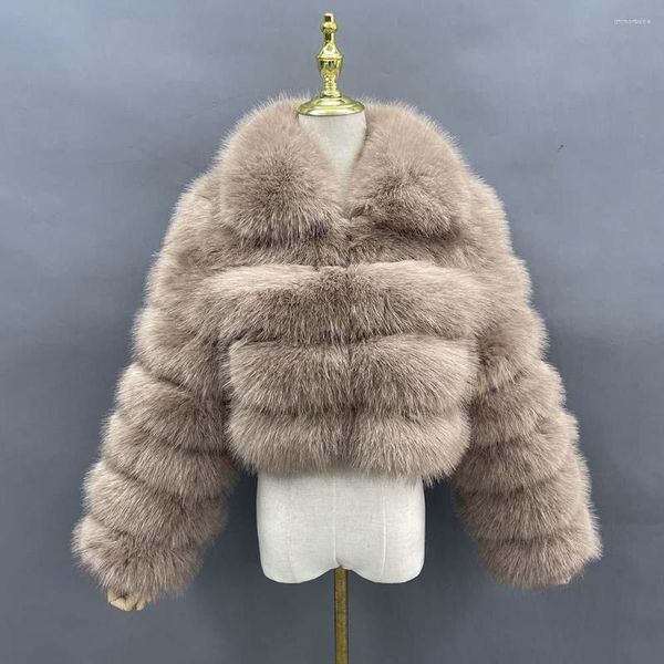 Janefur – manteaux d'hiver en fausse fourrure pour femmes, fausse veste, mode, manches longues, Imitation, vente en gros, vêtements d'hiver chauds pour femmes, 2023