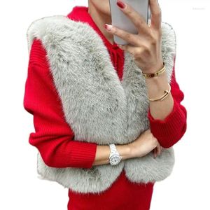 Femmes fourrure mode coréenne filles Faux gilet hiver printemps conception sans manches manteau chaud pour dame Casaul