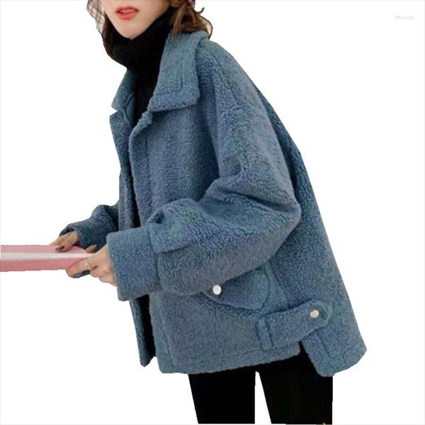 Manteau de fourrure d'agneau pour femmes hiver 2022 automne et court paragraphe sauvage épais petits granules de laine d'agneaux manteaux d'un corps