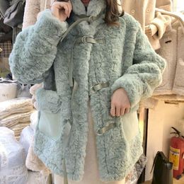 Manteau en laine d'agneau de fourrure pour femmes femme hiver 2022 coréen lâche H épaississement tendance élégant veste de transport