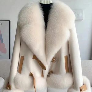 LKSK – fausse veste d'hiver en fausse fourrure pour femme, de haute qualité, luxueuse, à revers, mode coréenne, chaude, peluche Double face