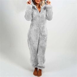 Pyjama une pièce en fourrure pour femmes pour femmes hiver polaire maison vêtements de nuit chaud épaissir Onesie Cosplay ours Homewear combinaison Costume barboteuse