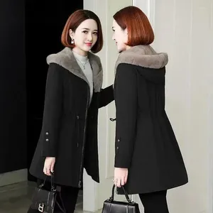 Parka mi-longue en fausse fourrure pour femme, manteau d'hiver épais et en peluche, Trench-Coat pour femme, Faux manteau amincissant, tenue pour maman, automne 2024