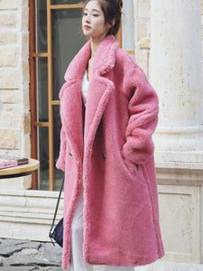 RDMQ – manteau Long chaud en fausse fourrure pour femmes, manches épaisses, ours en peluche, décontracté, ample, surdimensionné, vêtements d'extérieur, 2023