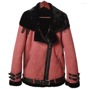 Fourrure de style hiver russe pour femmes vestes et manteaux de marque de marque de marque automobile pardessus de mouton de mouton