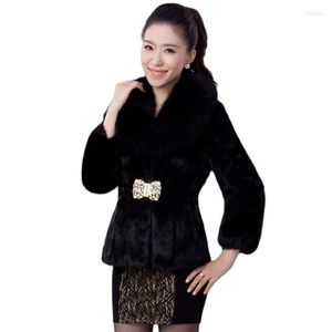 Fourrure pour femme Slim Version coréenne de l'hiver pour femme Imitation Rex Fashion Coat Femme Court Col Mao Lâche