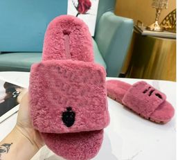 Damesbont slippers met l Wol Real Calf Lederen Schoenen Dames Slip Sandalen Winter Warm Boot Belt Frame EU42