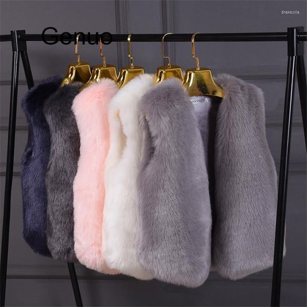 Vest de fourrure pour femmes femmes 2022 Coat de mode chaud Furry Elegant dames vestes moelleuse veste d'hiver d'automne moelleuse pour femme