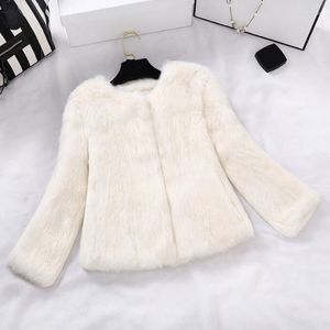 Femmes fourrure blanc Faux manteau femmes veste hiver coréen haute qualité court chaud grande taille mode pardessus 3XL