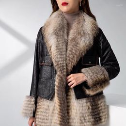 Giacca invernale in pelliccia da donna 2023 Cappotto in vera pelle di pecora da donna per cappotto spesso naturale a maniche lunghe da donna AS02
