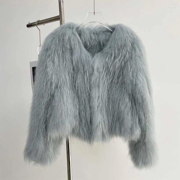 Veste d'hiver en fourrure pour femmes, vêtements, Cape mi-longue, manteau Double face, véritable raton laveur, chaud, épais, ample, vêtements d'extérieur