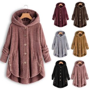 Femmes fourrure hiver femme manteau 2023 luxe rose veste imprimé léopard couleur unie à capuche vestes Faux manteaux pour vêtements d'extérieur
