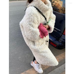 Dames vacht winter dames jassen faux teddybeer bovenkleding vrouwelijk overjas jas lange jas dames mode vintage pak