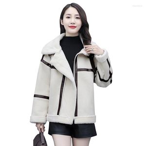 Femmes fourrure femmes agneau laine manteau vêtements d'extérieur hiver Parker veste femme mode ample épais chaud pardessus vestes femme 2022