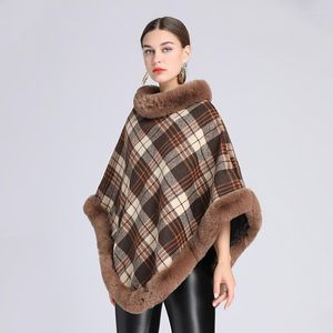 Dames bont dames luxe batwing mouw faux mantel poncho trui cape gebreide pullover meisje winter warme oversized rok