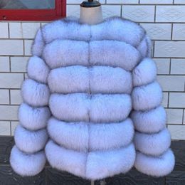 Manteau en fausse fourrure naturelle pour femme, 60CM, gilet d'hiver, à la mode, vêtements d'extérieur en soie