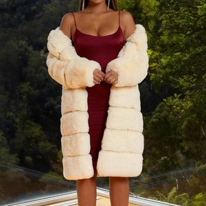 Femmes fourrure femmes hiver fourrure Faux longue veste de luxe épais Super chaud manteau russe mode vêtements d'extérieur moelleux pardessus surdimensionné