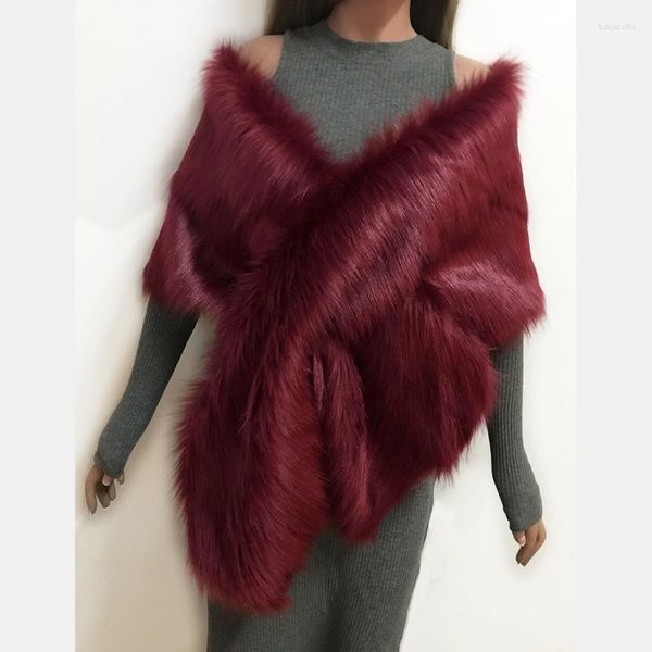 Pelaje de mujer para mujer faux chal otoño invierno novia vestido de novia de la capa múltiples colores de alta calidad imitación de poncho de fiesta tibia