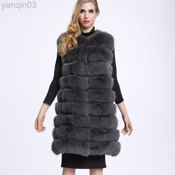 Piel de mujer Zadorin Femme Invierno Cálido Largo Mujeres Fluffy Faux Coat Chaqueta Chaleco Fourrure Fur Gilet Casaco pele L220829