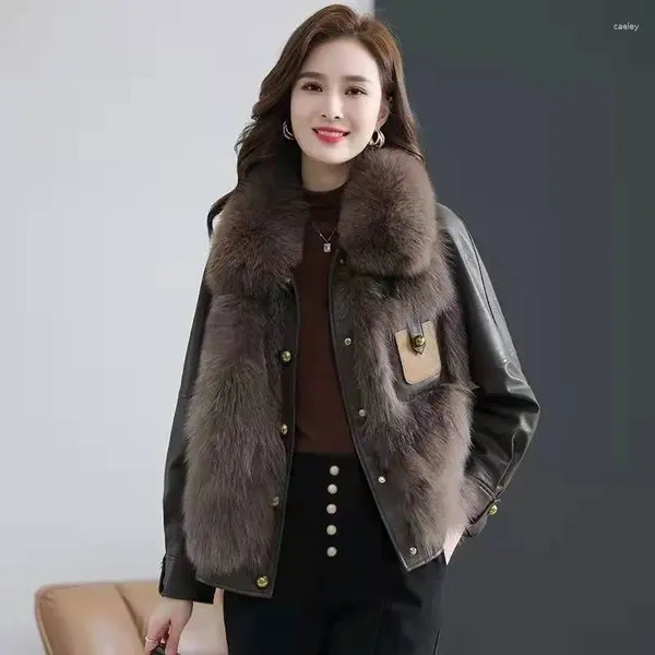 FURS FUR ZXRYXGS Vêtements d'hiver d'automne haut de gamme Tempérament Tempérament en cuir en cuir Soft Tendage Vestes