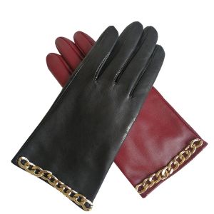 Echte lederen handschoenen van dames winter warme schapenvacht touchscreen handschoenen zwarte modeketen wanten nieuwe aankomst