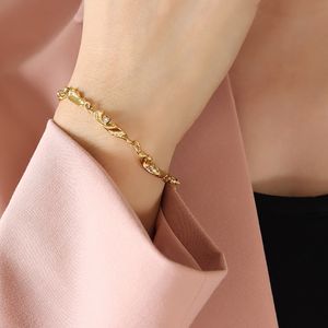 Bracelet en or pour femmes haut de gamme léger luxe conception personnalisée en acier titane plaqué bijoux en or 18 carats incrustés de bracelet en zircon