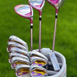 Clubes de golf femeninos Conjunto completo S-07 4 estrellas Driver de golf Woods Iron Putter L Flex con eje de grafito con techo de cabeza